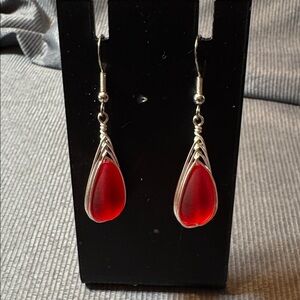 Elegant Red Teardrop Earrings